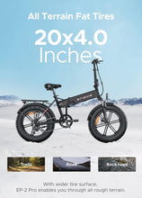 Load image into Gallery viewer, ENGWE EP-2 Pro Vélo électrique Pliable 20 × 4.0 Fat Bike Electrique 7 Vitesses avec Batterie Amovible 48V 13Ah Autonomie 120km Tout-Terrain &amp; VTT &amp; Plage &amp; Neige