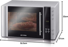 Load image into Gallery viewer, SEVERIN Four à micro-ondes 30 L, 2 500 W, avec fonction gril et chaleur tournante, avec 5 niveaux de puissance, 10 programmes automatiques, Inox/Noir, MW 7775