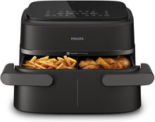 Load image into Gallery viewer, Philips Air Fryer 3000 Series Double Basket - Healthy, Fast and Versatile Cooking, 9 Litre Capacity, Touch Screen, Two Drawer Design (NA350/00)