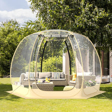 Load image into Gallery viewer, Tente Bulle à Ouverture Instantanée pour 6 à 10 Personnes Tente Dôme d'Extérieur 328 x 328 cm Résistante Aux Intempéries Transparent