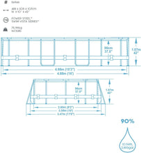 Load image into Gallery viewer, Bestway 56946 Piscine Power Steel™ Swim Vista ovale 488 x 305 x 107 cm motif rotin avec hublots, filtration à sable, échelle, bâche et diffuseur Chemconnect™