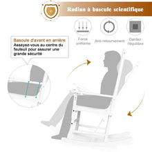 Load image into Gallery viewer, Fauteuil  Bascule en Bois d'Acacia Chaise Berante pour Jardin Pelouse Balcon Blanc -