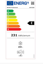 Load image into Gallery viewer, METRO Professional Congélateur bahut GHF2700S, acier, 188 x 73.5 x 94.5 cm, 700 L, 125 W, 3 paniers, éclairage LED, avec serrure, blanc/gris