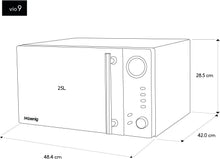 Load image into Gallery viewer, H.Koenig Four à Micro-ondes Compact Digital 20L VIO2, 700W, Plateau tournant 24,5cm, Multifonction Programmable 6 niveaux de chauffe, Décongélation et Express, Minuterie 60min, Effet mirroir noir