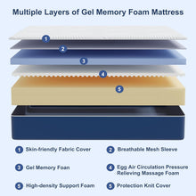 Load image into Gallery viewer, Matoresu Double Mattress 160 x 190 cm Memory Foam Height 25 cm Medium Rigid H3 Ergonomic 7 Zone Cold Foam Comfortable Breathable Fabric Cover
