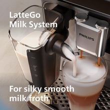 Load image into Gallery viewer, PHILIPS 4400 Series Fully Automatic Espresso Machine – 12 Hot &amp; Iced Coffees, Quick-to-Clean LatteGo Milk System, SilentBrew, QuickStart, Ceramic Grinder, Black Chrome (EP4444/90)