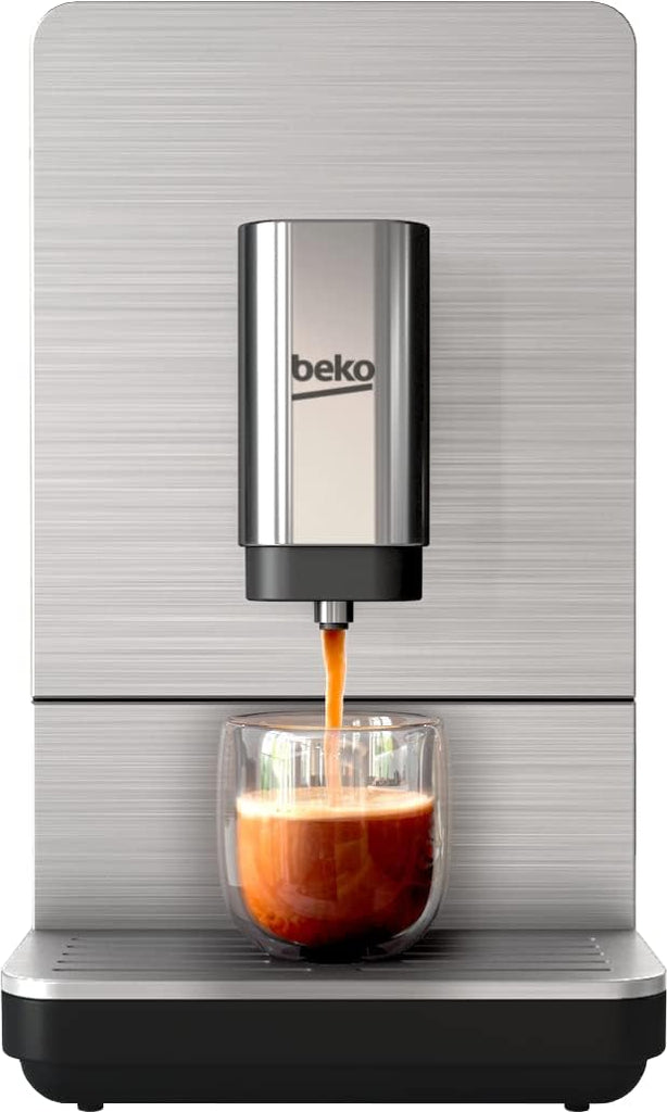 BEKO, Machine à café, expresso automatique, 1350 W / 19 bars, Capacité café : 125 g, Capacité eau : 1,4L, Système autonettoyant, 5 niveaux de broyage, Arrêt automatique, Façade Inox Brossé