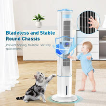 Load image into Gallery viewer, Climatiseur Mobile Silencieux Rafraîchisseur d'air avec Humidificateur, Ventilateur, 2 Sortie d'air, 360°Oscillation, 65W, 24H Minuteries, 3 Vitesses, 4 Modes,Télécommande pour Chambre Bureau