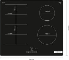 Load image into Gallery viewer, Bosch PUJ611BB5E, Série 4, Plaque induction, 3 feux, 60 cm, Noir, Sans cadre