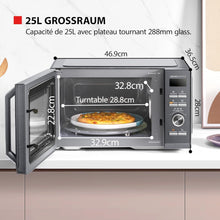 Load image into Gallery viewer, Toshiba Micro-ondes 20L MW2-MM20P(BK), Micro-ondes sur Pied, 800W, 5 Niveaux de Puissance, avec Décongélation Facile, éclairage LED à l'intérieur, Noir