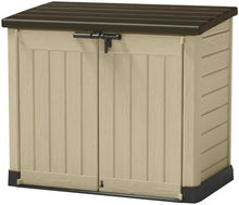 Load image into Gallery viewer, Keter Store It ARC Abri de jardin extérieur, capacité 1200 litres, taupe et beige