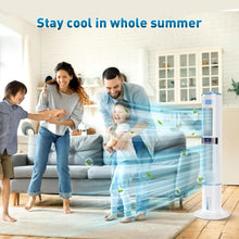 Load image into Gallery viewer, Climatiseur Mobile Silencieux Rafraîchisseur d'air avec Humidificateur, Ventilateur, 2 Sortie d'air, 360°Oscillation, 65W, 24H Minuteries, 3 Vitesses, 4 Modes,Télécommande pour Chambre Bureau