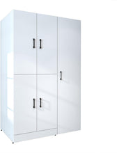 Load image into Gallery viewer, ROOMART Dora - Armoire de machine à laver - Pour sèche-linge et machine à laver - En 4 couleurs - Avec portes et panneau coulissant - Blanc - Chêne blanc - Chêne anthracite - Chêne blanc (chêne blanc)