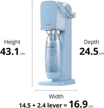 Load image into Gallery viewer, SodaStream ART Sparkling Water and Soda Machine | Pack of 1 Bottle 1 L + 1 Bottle 0.5 L Dishwasher Safe + 1 60L Gas Refill Clip On | Black [Amazon Exclusive]