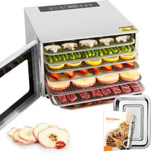 Load image into Gallery viewer, Kwasyo Food Dehydrator, 10 Trays • Desiccator with Timer (24H) • Fruit and Vegetable Dehydrator Adjustable Temperature (30 to 90°C) + 1 x Recipe Book