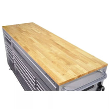 Load image into Gallery viewer, 72 po. 18-Tiroir 24 po. D Mobile Workbench avec acier inoxydable en bois massif