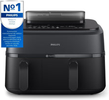 Load image into Gallery viewer, Philips Air Fryer 3000 Series Double Basket - Healthy, Fast and Versatile Cooking, 9 Litre Capacity, Touch Screen, Two Drawer Design (NA350/00)