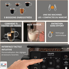 Load image into Gallery viewer, Krups Sensation C50, Machine à café grains, machine expresso, 5 boissons accès direct, Interface tactile, Facile à utiliser, Nettoyage automatique, Buse vapeur Cappuccino, Fabriqué en France EA910810