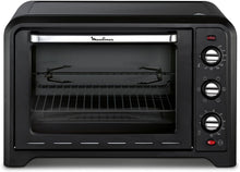 Load image into Gallery viewer, Moulinex Four électrique 39 L, 7 modes de cuisson, Chaleur tournante, Thermostat réglable jusqu’à 240° C, Tournebroche, Minuteur 120 min, Grille réversible, Optimo noir OX485810