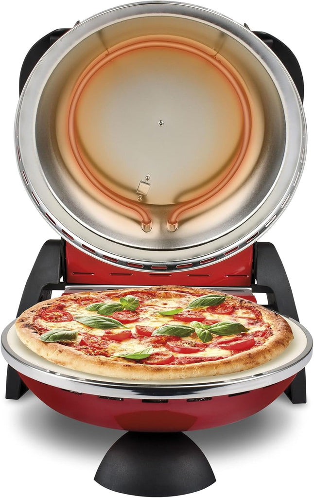 G3 Ferrari G10006 Pizza Express Delizia, 1200 W Pizza Oven, Adjustable Thermostat up to 400°C, Cooks Tasty Pizza in 5 Minutes, Double Resistance, Recipe Book and Spatulas Included - Black