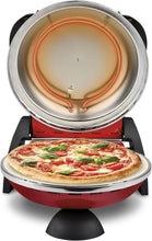 Load image into Gallery viewer, G3 Ferrari G10006 Pizza Express Delizia, 1200 W Pizza Oven, Adjustable Thermostat up to 400°C, Cooks Tasty Pizza in 5 Minutes, Double Resistance, Recipe Book and Spatulas Included - Black