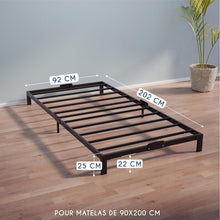 Load image into Gallery viewer, Dreamzie Cadre de Lit 160x200 avec Sommier - Sommier 160x200 avec Pieds - Hauteur de 35 cm - Structure Solide, Assemblage Facile et Espace de Rangement