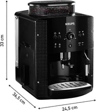 Load image into Gallery viewer, Krups Coffee Bean Machine, 1.7 L, 2 Cups Simultaneously, Automatic Cleaning, Steam Nozzle for Cappuccino, Espresso Maker, Essential Black YY8125FD