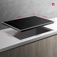 Load image into Gallery viewer, GASLAND IH905BFB Plaque de Cuisson Induction encastrable 90 cm, 5 foyers avec cadre en inox, zone spéciale BBQ, PowerBoost, 10000W (Poêle non incluse)