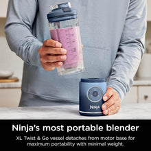Load image into Gallery viewer, Ninja Blast Max, Portable Blender + Twist &amp; Go, Personal Smoothie, Blend, Ice Crush, 3 Programs, Cordless, 22 oz removable Vessel, Dishwasher Safe, Leakproof, Navy, BC251NV