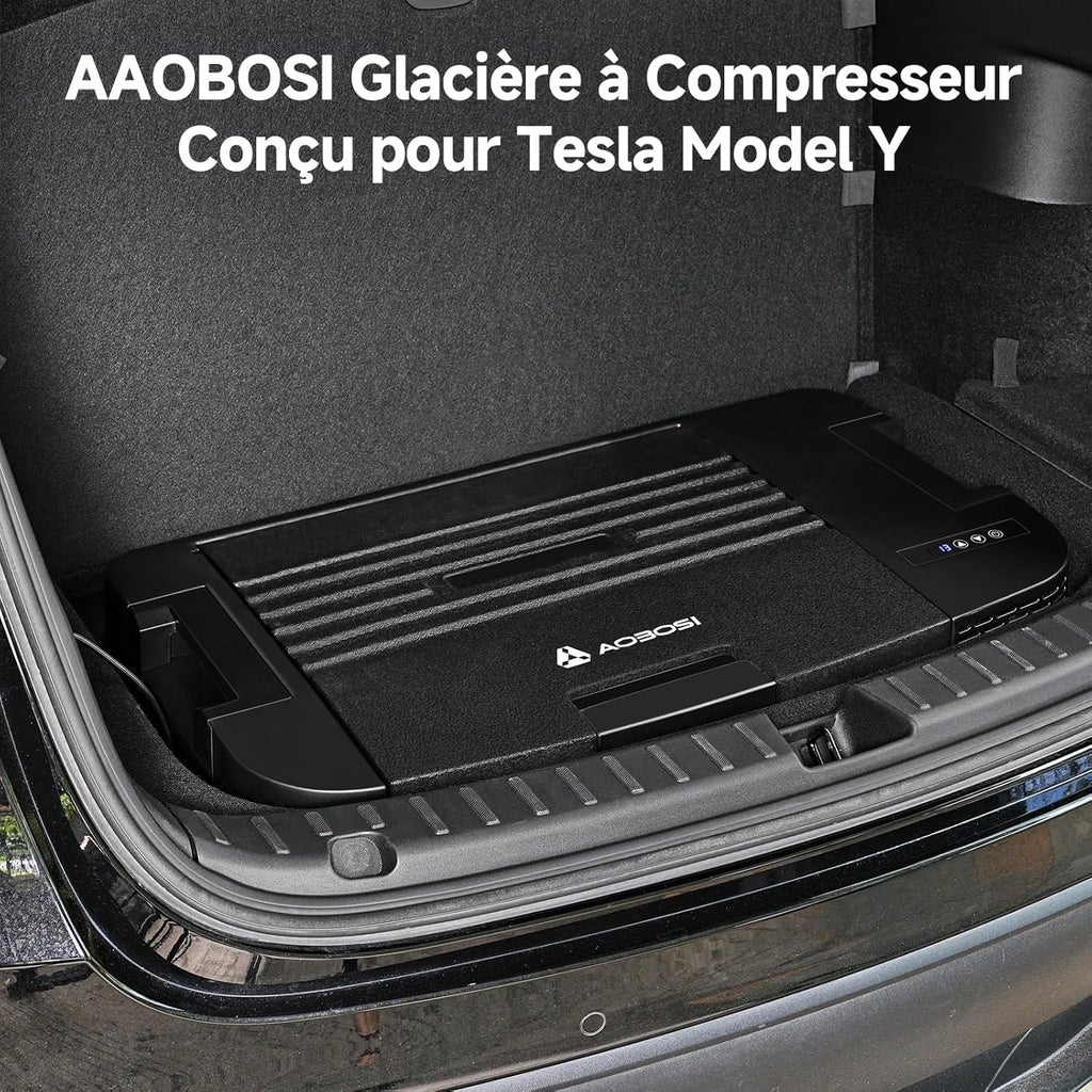 AAOBOSI 46 L Glaciere a Compression, Glaciere Electrique Double Zone, 12 V/24 V et 100-240 V Frigo Camping, -20 ℃ à 20 ℃, pour Voiture, Camion, Bateau, Camping-Car
