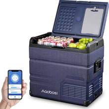 Load image into Gallery viewer, AAOBOSI 46 L Glaciere a Compression, Glaciere Electrique Double Zone, 12 V/24 V et 100-240 V Frigo Camping, -20 ℃ à 20 ℃, pour Voiture, Camion, Bateau, Camping-Car