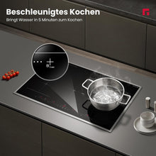 Load image into Gallery viewer, GASLAND IH774BFB Plaque de Cuisson Induction encastrable 77 cm, 4 foyers avec cadre en inox, zone spéciale BBQ, PowerBoost, 7000W (Poêle non incluse)