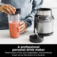 Load image into Gallery viewer, Ninja BN401 Nutri Pro Compact Personal Blender, Auto-iQ Technology, 1100-Peak-Watts, for Frozen Drinks, Smoothies, Sauces &amp; More, with (2) 24-oz. To-Go Cups &amp; Spout Lids, Cloud Silver