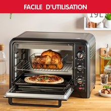 Load image into Gallery viewer, Moulinex Oven, 33 L, Rotating heat, Advanced convection, 6 cooking modes, Thermostat adjustable up to 240°C, Timer 120 min, Reversible grill, Silicone oven mitts, Optimo Black OX464811