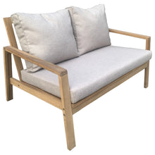 Load image into Gallery viewer, Salon de jardin en acacia 4 places GILI - coussins sable Happy Garden