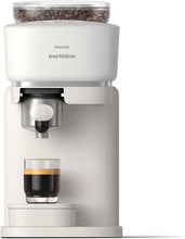 Load image into Gallery viewer, Philips Baristina Machine à expresso - Un véritable expresso, en toute simplicité - Compacte - 16 bars de pression - Broyeur intégré - Machine blanche avec porte-filtre blanc (BAR300/00)