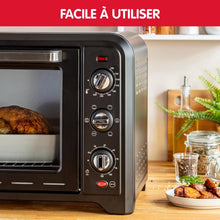 Load image into Gallery viewer, Moulinex Oven, 33 L, Rotating heat, Advanced convection, 6 cooking modes, Thermostat adjustable up to 240°C, Timer 120 min, Reversible grill, Silicone oven mitts, Optimo Black OX464811