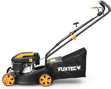 Load image into Gallery viewer, FUXTEC Tondeuse thermique pousse FX-RM4646ECO - Tres bon rapport qualit-prix - Easy Clean 3en1 largeur de coupe 46cm - bac de ramassage 50L