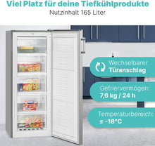 Load image into Gallery viewer, Congélateur 165L blanc Bomann GS7317-1-blanc, Volume net : 165 litres, pose libre, Éclairage intérieur à LED, Température réglable, silencieux, economique Congélateur 4 étoiles