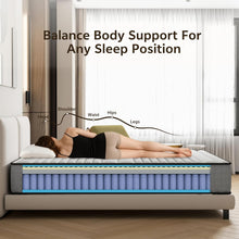 Load image into Gallery viewer, Matoresu Double Mattress 160 x 190 cm Memory Foam Height 25 cm Medium Rigid H3 Ergonomic 7 Zone Cold Foam Comfortable Breathable Fabric Cover