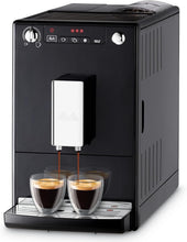 Load image into Gallery viewer, Melitta Caffeo Solo Noir Pure Black, Machine à Café à Grains avec Broyeur et Système d'Extraction des Arômes, Affichage LED, Mode 1 à 2 Tasses, Cafetière Expresso, Automatique, E950-222, 1400W