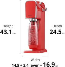 Load image into Gallery viewer, SodaStream ART Sparkling Water and Soda Machine | Pack of 1 Bottle 1 L + 1 Bottle 0.5 L Dishwasher Safe + 1 60L Gas Refill Clip On | Black [Amazon Exclusive]