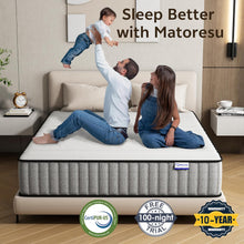 Load image into Gallery viewer, Matoresu Double Mattress 160 x 190 cm Memory Foam Height 25 cm Medium Rigid H3 Ergonomic 7 Zone Cold Foam Comfortable Breathable Fabric Cover