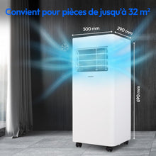 Load image into Gallery viewer, MEDION Smart Climatiseur Mobile P1002 (10000 BTU, 3-en-1, Refroidir, Déshumidification, Ventilation, jusqu'à 34m², kit de joint de fenêtre, mode sommeil, contrôle Wifi, Télécommande, Écran, MD 37733)