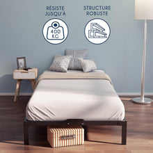 Load image into Gallery viewer, Dreamzie Cadre de Lit 160x200 avec Sommier - Sommier 160x200 avec Pieds - Hauteur de 35 cm - Structure Solide, Assemblage Facile et Espace de Rangement