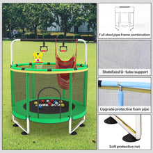 Load image into Gallery viewer, Trampoline pour Enfants, Trampoline réglable pour bébé avec Panier de Basket-Ball, Trampoline intérieur et extérieur de 200 kg avec enclos