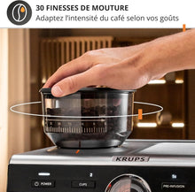 Load image into Gallery viewer, Krups Virtuoso+, Machine expresso, Machine a cafe à pompe, expresso machine a cafe moulu ou dosettes, 15 bars, Inox, Buse vapeur, Espresso et cappuccino, XP444G10