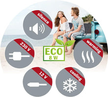 Load image into Gallery viewer, SEVERIN KB 2922 Electric Cooler (19 L) with Cooling and Keep Warm Function, Car Cooler with 2 Connections (Power Supply and Cigarette Lighter), Cool Box Green/Grey