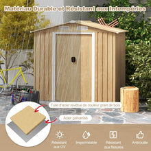 Load image into Gallery viewer, Abri de Jardin 2.3㎡ en Acier Galvanisé Anti-UV 196x142x186cm Cabane de Jardin Exterieur 3.7m³ avec Porte Coulissante Rampe Naturel