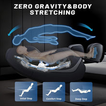 Load image into Gallery viewer, HealthRelife Fauteuil de Massage pour Tout Le Corps - Chaise de Massage Intelligente Zero Gravity - Mains robotiques 3D avec Rail SL - Fauteuil de Relaxation Bluetooth - Noir